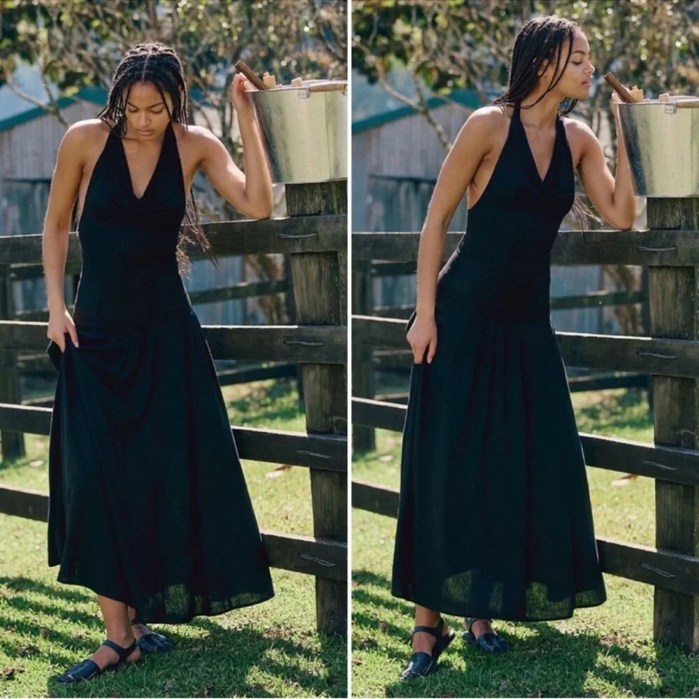 ❤️ NWT! Free People ‘Sasha Convertible Maxi Dress’ XL Black - Picture 2 of 9